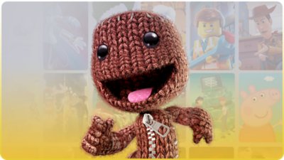 صور ترويجية على PS Plus تعرض صورة فنية أساسية من Sackboy: A Big Adventure.