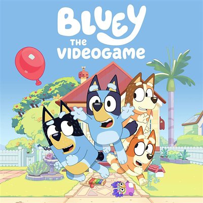 Bluey : Le Jeu Vidéo - Illustration principale montrant des personnages animaux amusants à la plage