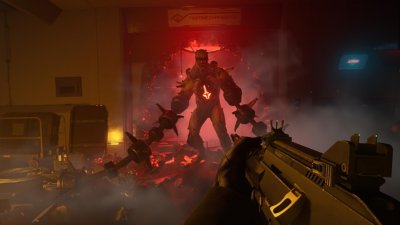 لقطة شاشة من لعبة Killing Floor 3 تُظهر مخلوق Fleshpound أمام اللاعب