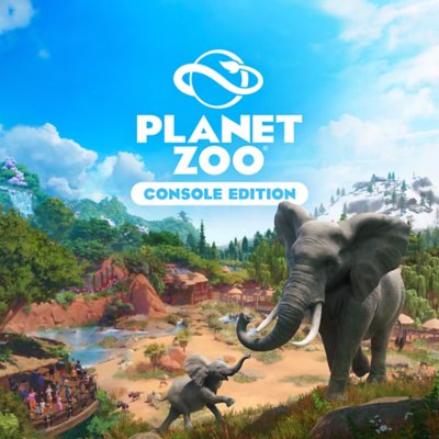 Planet Zoo - Illustration principale montrant deux éléphants dans un décor naturel sablonneux