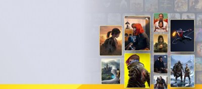 PlayStation Plus - Illustration principale montrant une large sélection de jeux disponibles avec le service.