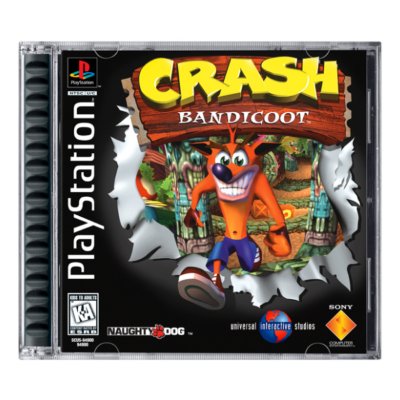 Box art for Crash Bandicoot on PlayStation.