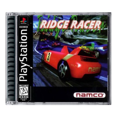 Box art for Ridge Racer on PlayStation.