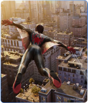 Spiderman 2, slika koja prikazuje Milesa u letačkom odijelu